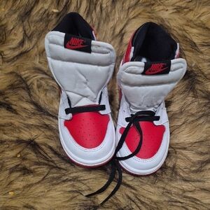 Nike Kids Red and White High-Top Sneakers